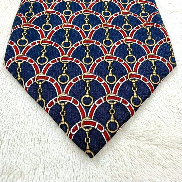tom james Other - Tom James Silk Necktie Navy Red Gold Equestrian Horse Bit USA Designer Tie